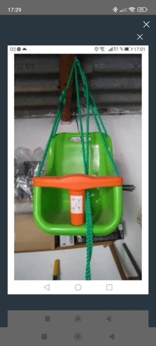 Columpio para bebés verde y naranja