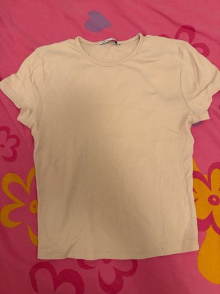 Camiseta rosa manga corta