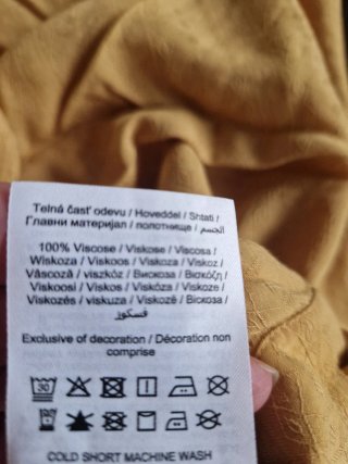 Pantalón ancho viscosa amarillo talla única