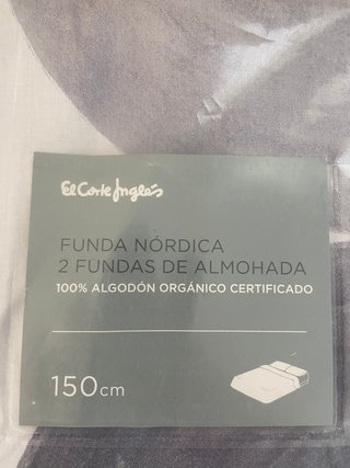 Juego Sábanas 150cm Gris y Blanco, El Corte Ingles