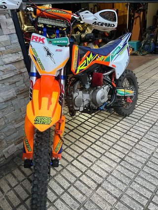 Pitbike Rebel Master 140cc Naranja/Blanca