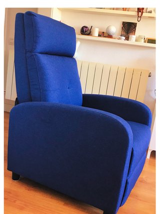 Sillón Relax Reclinable Manual HOMCOM Azul