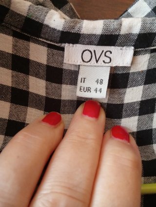 Scamiciato OVS a quadretti bianco e nero taglia M