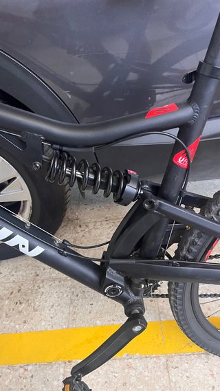 Bicicleta Btwin Doble Suspensión Negra/Roja