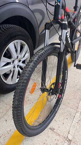 Bicicleta Btwin Doble Suspensión Negra/Roja