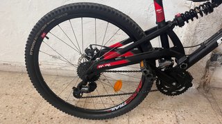 Bicicleta Btwin Doble Suspensión Negra/Roja