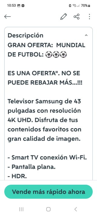 TV Samsung 43 Smart TV 4K Wifi  "En Oferta"