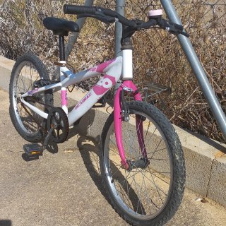 Bicicleta niña blanca y rosa