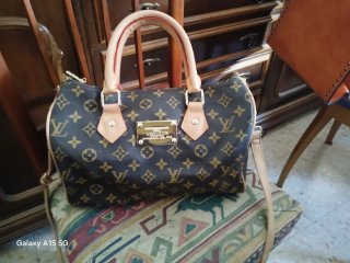 Bolso de mano mujer cuadros marrones