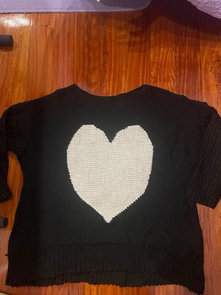 Jersey Negro Corazón Blanco Talla M