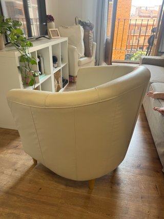 Butaca blanca de piel