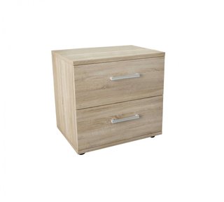 Comodino 2 Cassetti Comò 45x33x40cm Marrone Chiaro