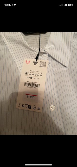 Camisa crop blanca Talla M