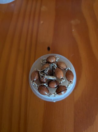 Pulsera Cruz Jerusalén Madera y Plata