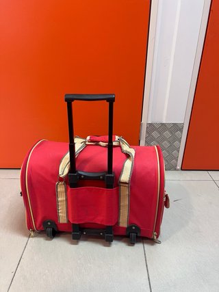 Transportín perro/gato rojo y negro