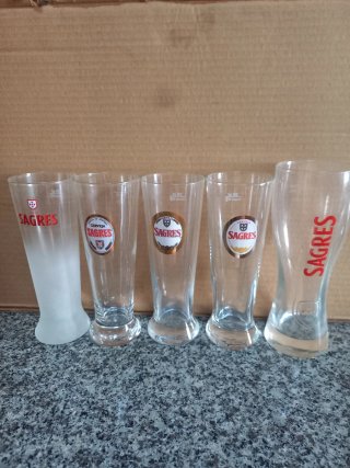 Conjunto 5 Copos Cerveja Sagres Todos  5€