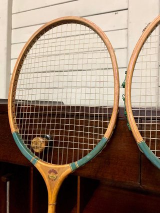 2 Raquetas de Bádminton de Madera Antiguas
