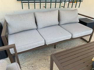 Divano da esterno Sklum 3 posti Beige/Marrone