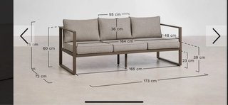 Divano da esterno Sklum 3 posti Beige/Marrone