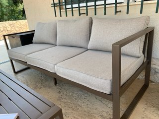 Divano da esterno Sklum 3 posti Beige/Marrone