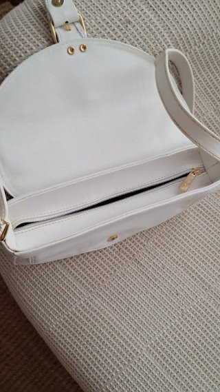 Bolso de piel Laura Valle blanco y dorado