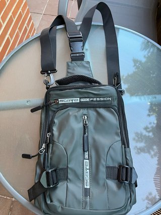 Bolso bandolera hombre negro/gris