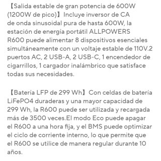 Estación de energía Allpowers R600