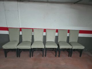 6 Sillas Comedor Tapizadas Beige