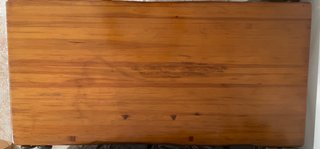 Mesa baja madera y hierro forja