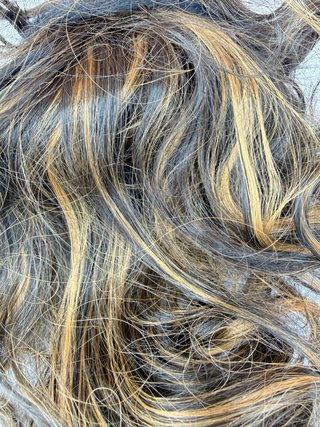 Coda capelli veri castani mossi