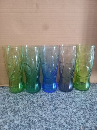 Conjunto 5 Copos Coca-Cola Vidro Todos. 5€
