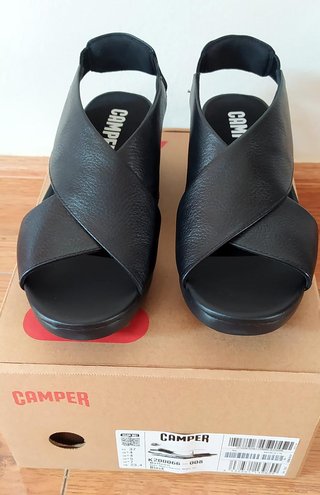 Sandalias Camper Balloon Cuero Negro Talla 37