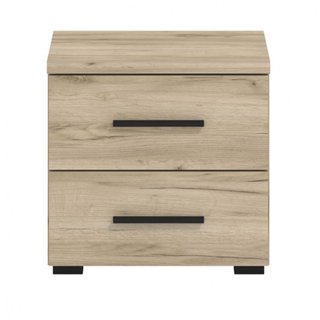 Comodino 2 Cassetti Comò Rovere Grigio 45x34x43cm