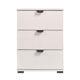 Comodino 3 Cassetti Bianco Comò 45x40x63cm Legno