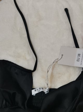 Vestido negro satinado fiesta cóctel talla M 38
