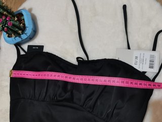 Vestido negro satinado fiesta cóctel talla M 38