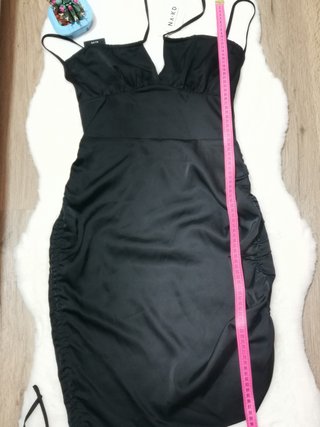 Vestido negro satinado fiesta cóctel talla M 38