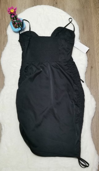 Vestido negro satinado fiesta cóctel talla M 38