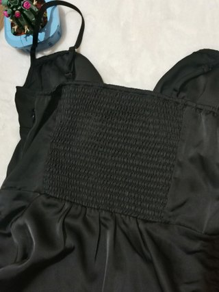 Vestido negro satinado fiesta cóctel talla M 38