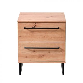 Comodino 2 Cassetti Comò Marrone Chiaro 45x35x54cm