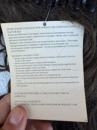 Coda di capelli veri castani lunghi mossi
