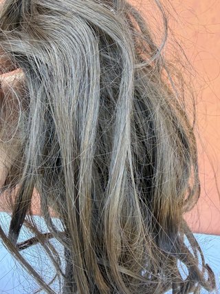 Coda di capelli veri castani lunghi mossi