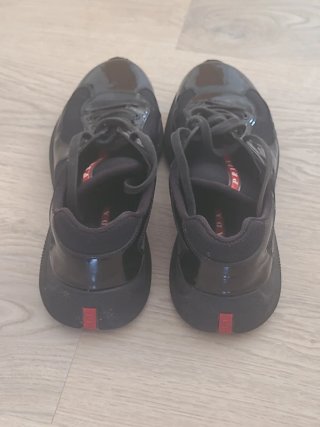Zapatillas Prada America's Cup Negras charol.