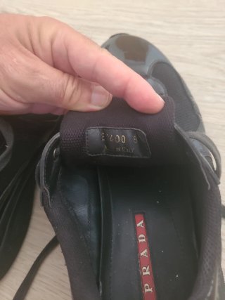 Zapatillas Prada America's Cup Negras charol.
