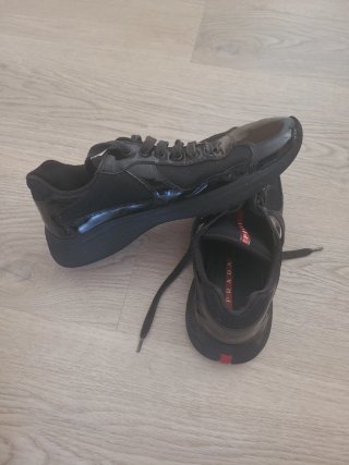 Zapatillas Prada America's Cup Negras charol.