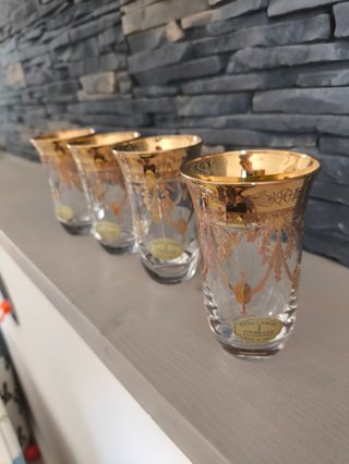 4 Bicchieri Murano Oro Manifattura vintage