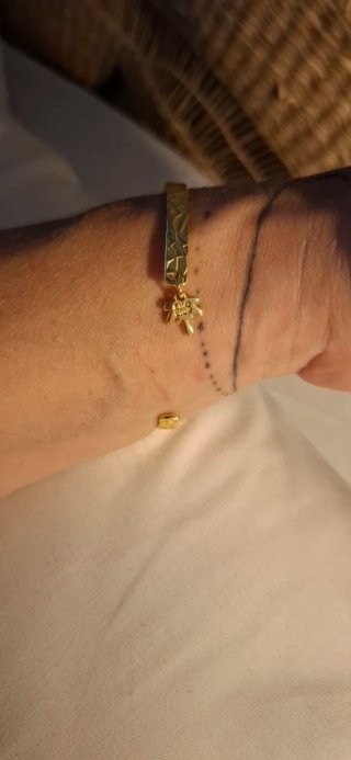 Pulsera Clio Blue Dorada con Charm Palmera