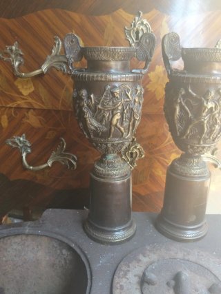 Jarrones de Bronce Macizo Antiguos