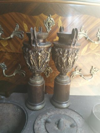 Jarrones de Bronce Macizo Antiguos