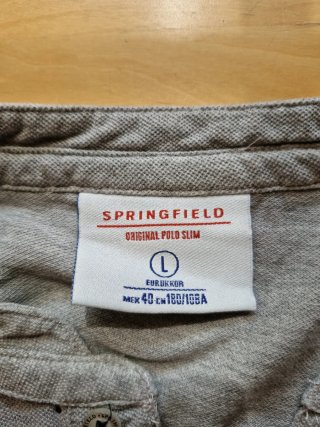 Polo Springfield Hombre Manga Corta Gris